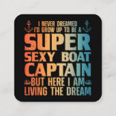 Cool Boat Kapitein Mannen Sail Pontoon Boati Vierkante Visitekaartje (Achterkant)