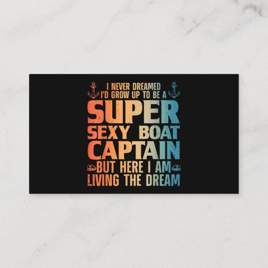 Cool Boat Kapitein Mannen Sail Pontoon Boati Visitekaartje (Achterkant)