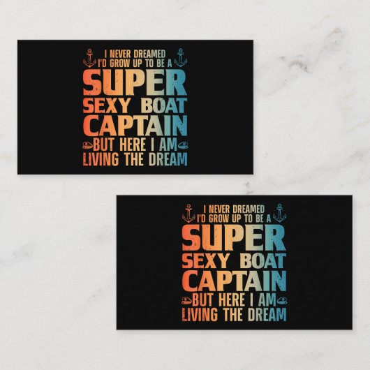 Cool Boat Kapitein Mannen Sail Pontoon Boati Visitekaartje (Voorkant / Achterkant)