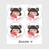 Cool Boba- Verpakking van 4 Sticker (Vel)