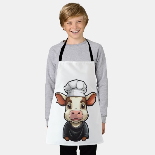 Cool Boerderij Dierenvriend Art Schattige Chef Koe Schort (Gedragen)