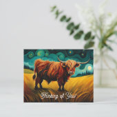 Cool Boerderij Highland Koe Denken aan jou Briefkaart (Staand voorkant)