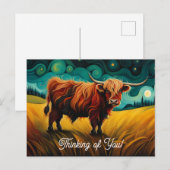 Cool Boerderij Highland Koe Denken aan jou Briefkaart (Voorkant / Achterkant)