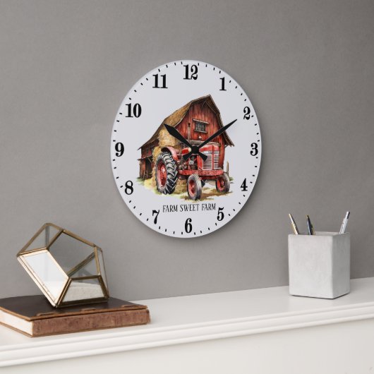 Cool boerderij tractor bericht toevoegen grote klok (Kantoor)