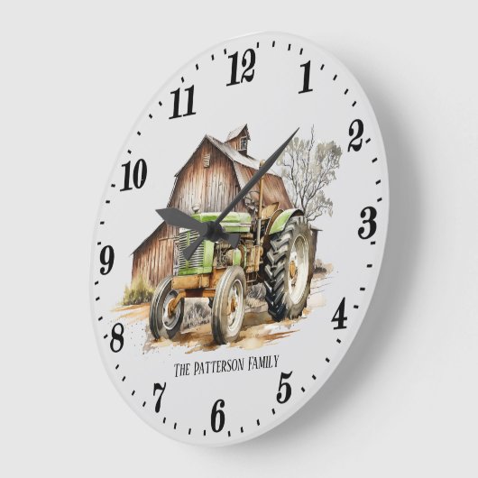 Cool boerderij tractor naam toevoegen grote klok (Hoek)