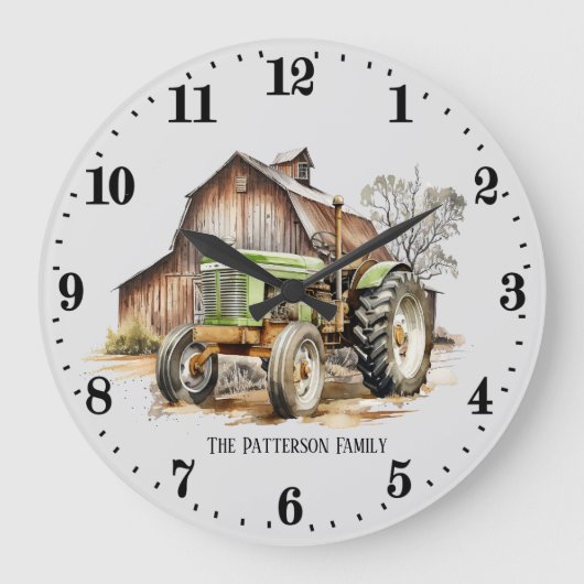 Cool boerderij tractor naam toevoegen grote klok (Voorkant)