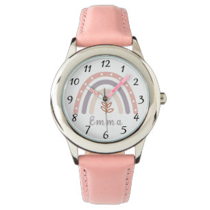 Cool Boho Rainbow met persoonlijke naam Horloge