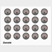 Cool Boho Rainbow met persoonlijke naam Ronde Sticker (Vel)