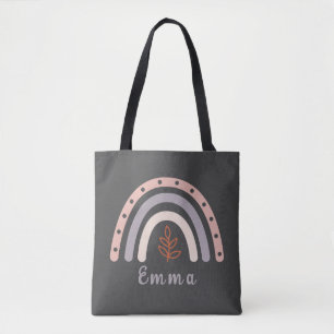 Cool Boho Rainbow met persoonlijke naam Tote Bag