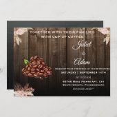 Cool boho rustieke moderne elegante koffie bruilof kaart (Voorkant / Achterkant)