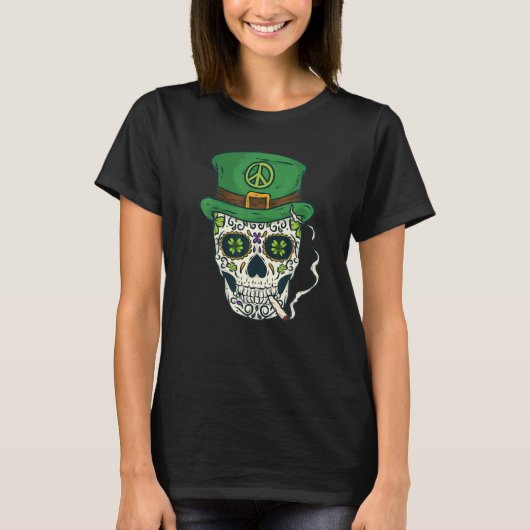 Cool Boho Sugar Skull Day of the Dead Saint T-shirt (Voorkant)