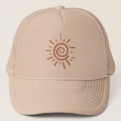 Cool Boho Sun Abstracte illustratie Trucker Pet (Voorkant)