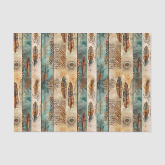Cool Boho Westerne tegelpatroon decoupage Tissuepapier (Voorkant)