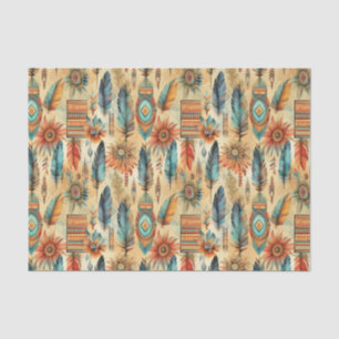 Cool Boho Westerne tegelpatroon decoupage Tissuepapier