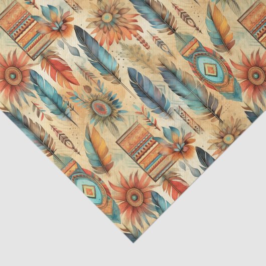 Cool Boho Westerne tegelpatroon decoupage Tissuepapier (Detail)