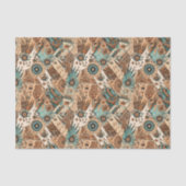 Cool Boho Westerne tegelpatroon decoupage Tissuepapier (Voorkant)