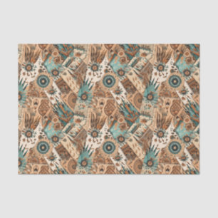 Cool Boho Westerne tegelpatroon decoupage Tissuepapier