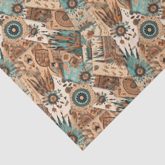 Cool Boho Westerne tegelpatroon decoupage Tissuepapier (Detail)