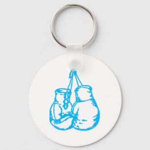 Cool Boksen Blauw Bord Met Handschoenen Sleutelhanger