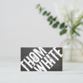 Cool BOLD Black en White Grunge Typography Urban Visitekaartje (Staand voorkant)