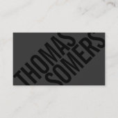 Cool BOLD Black op BLack Typografie Unieke Moderne Visitekaartje (Voorkant)