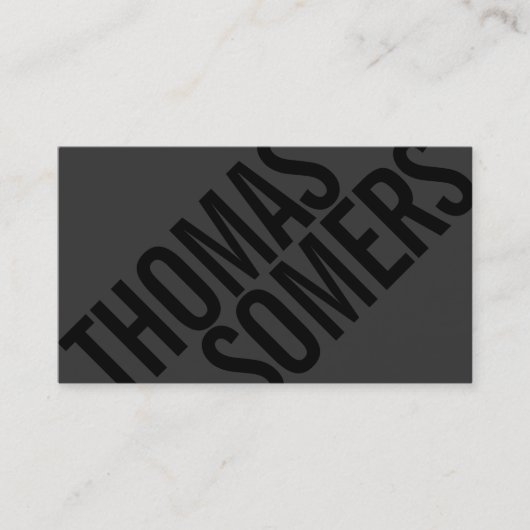 Cool BOLD Black op BLack Typografie Unieke Moderne Visitekaartje (Voorkant)