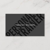 Cool Bold BLack Typography Personal Trainer Visitekaartje (Voorkant)
