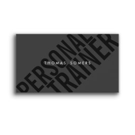 Cool Bold BLack Typography Personal Trainer Visitekaartje