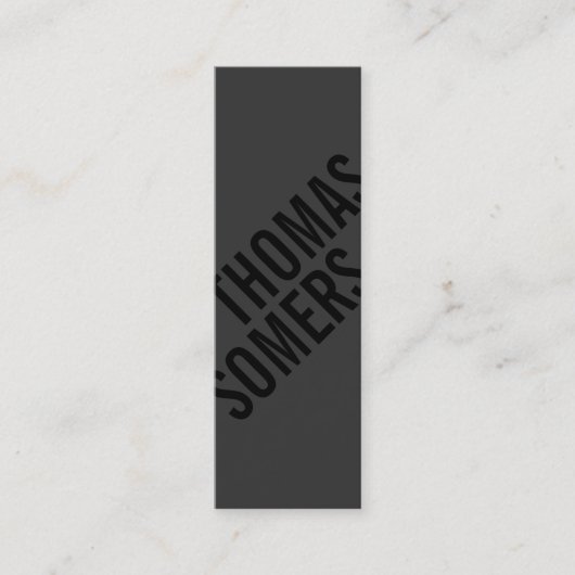 Cool BOLD Black, unieke moderne vormgever Mini Visitekaartje (Voorkant)