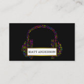 Cool Bold DJ Hoofdtelefoon Zwarte Muziek Visitekaartje (Voorkant)