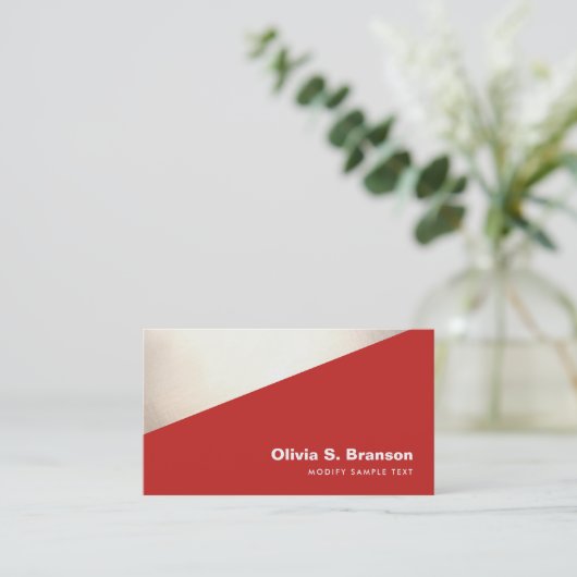 Cool Bold Geometric Red Visitekaartje (Staand voorkant)