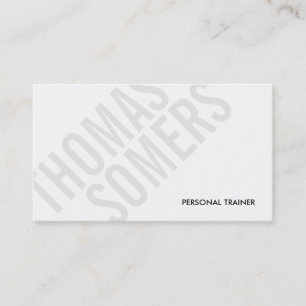 Cool BOLD Grey and White Typography Modern 2 Visitekaartje