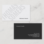 Cool BOLD Grey and White Typography Modern 2 Visitekaartje (Voorkant / Achterkant)