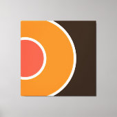 Cool Bold Helder Sinaasappel Cacao Bruin concentri Canvas Afdruk (Voorkant)