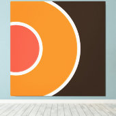 Cool Bold Helder Sinaasappel Cacao Bruin concentri Canvas Afdruk (Insitu (Houten vloer))