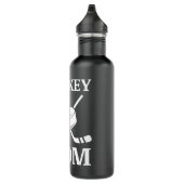 Cool Bold Hockey mama Logo geeft wit op zwart Waterfles (Rechts)