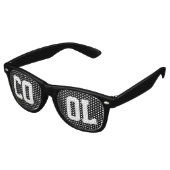 Cool Bold Letter Zwart Retro Zonnebril (Gekanteld)