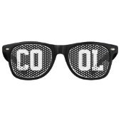 Cool Bold Letter Zwart Retro Zonnebril (Voorkant)