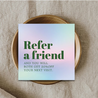 Cool Bold Pastel Green Beauty Salon  Aanbevelingskaartje