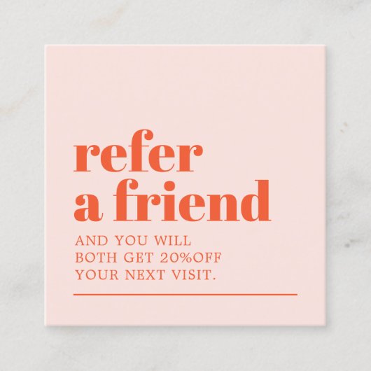 Cool Bold Pastel White Beauty Salon Aanbevelingskaartje (Voorkant)