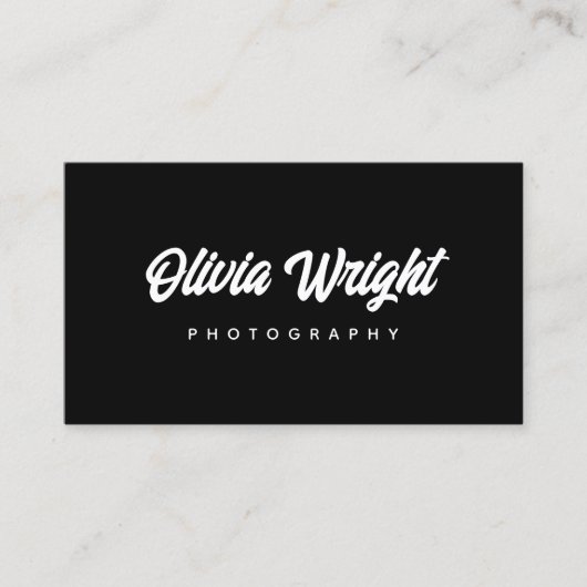 Cool Bold Signature Script, Black Professional Visitekaartje (Voorkant)