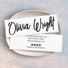 Cool Bold Signature Script Typography Moderne Whit Mini Visitekaartje
