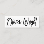 Cool Bold Signature Script Typography Moderne Whit Mini Visitekaartje (Voorkant)