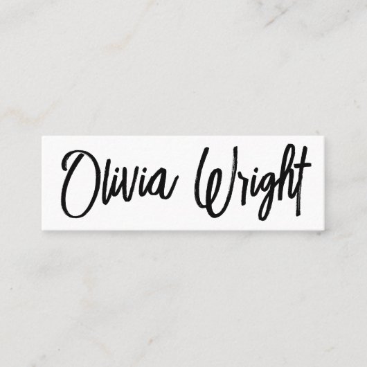 Cool Bold Signature Script Typography Moderne Whit Mini Visitekaartje (Voorkant)