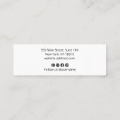 Cool Bold Signature Script Typography Moderne Whit Mini Visitekaartje (Achterkant)