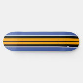 Cool Bold Yellow Black Summer Blue Racing Stripes Persoonlijk Skateboard (Horizontaal)