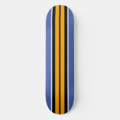Cool Bold Yellow Black Summer Blue Racing Stripes Persoonlijk Skateboard (Voorkant)