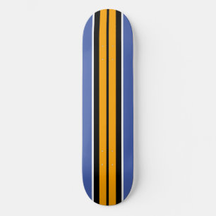 Cool Bold Yellow Black Summer Blue Racing Stripes Persoonlijk Skateboard