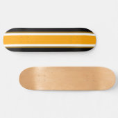 Cool Bold Zwart Helder Geel Wit Racing Stripes Persoonlijk Skateboard (Horizontaal)