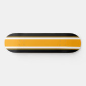 Cool Bold Zwart Helder Geel Wit Racing Stripes Persoonlijk Skateboard (Horizontaal)